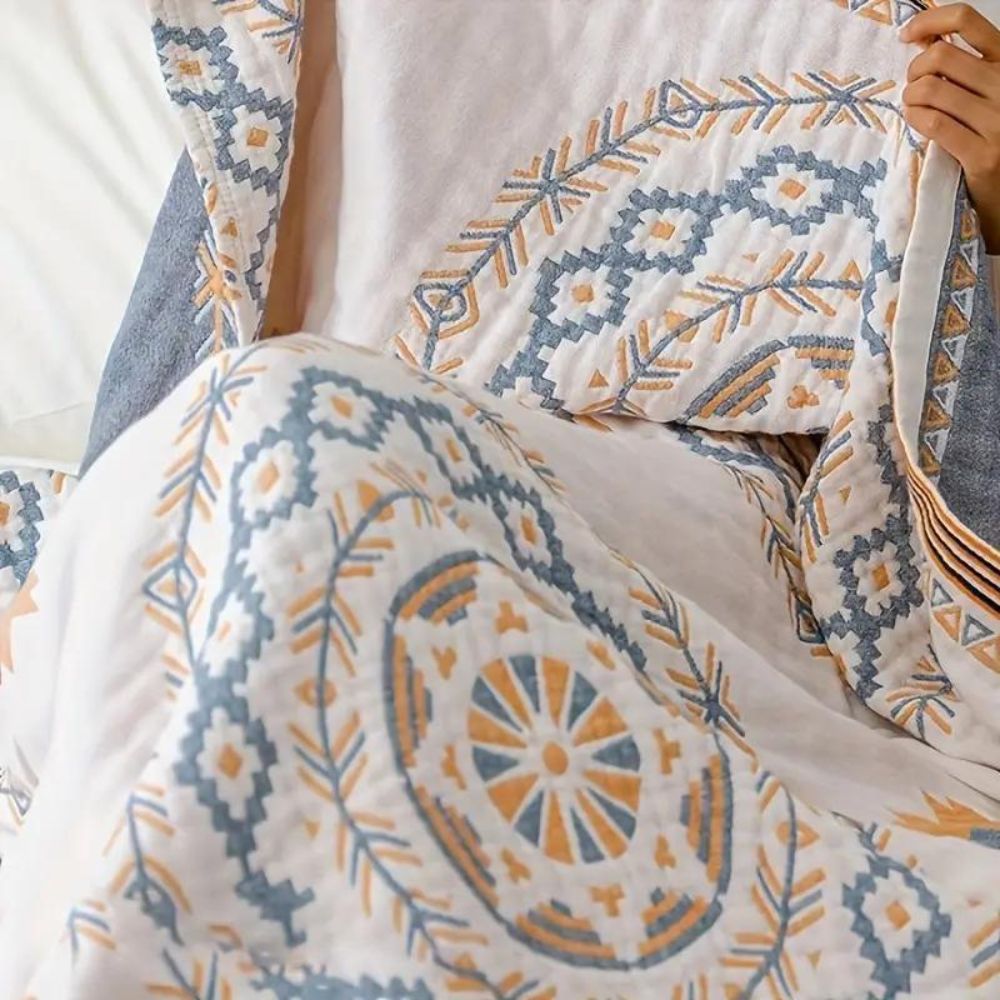Katoenen Plaid met Mandala-Patroon – Boheems Decoratieve Deken voor Bank en Bed – 152×203 cm en 203×231 cm