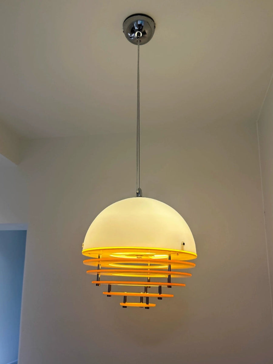 Stijlvolle Hanglamp Bauhaus Design Oranje-Wit Sfeerverlichting voor Moderne Interieurs