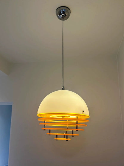 Stijlvolle Hanglamp Bauhaus Design Oranje-Wit Sfeerverlichting voor Moderne Interieurs