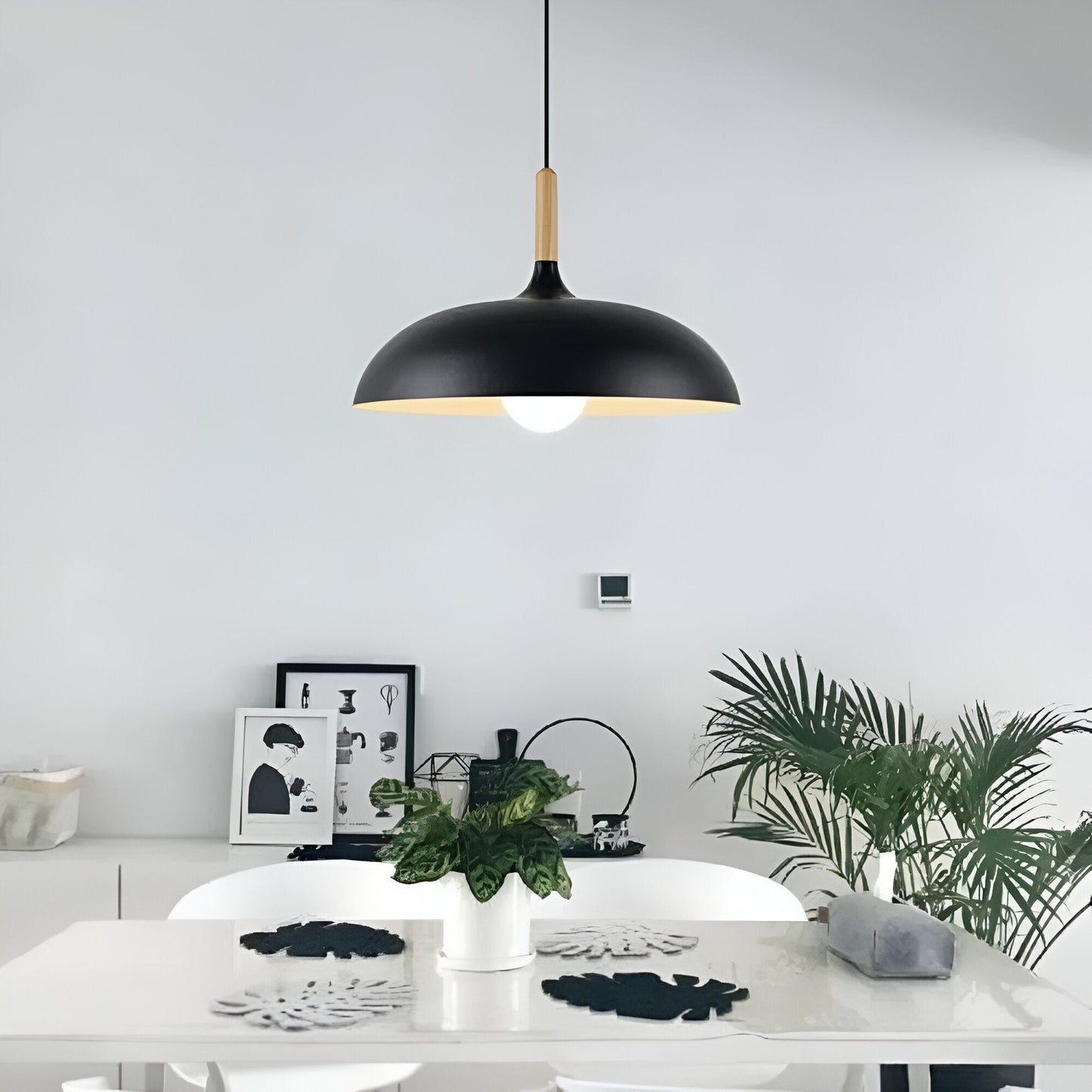 Hanglamp Hout IJzer Scandinavisch Japandi Rond E27 Ø35 Ø60 Eetkamer Keuken