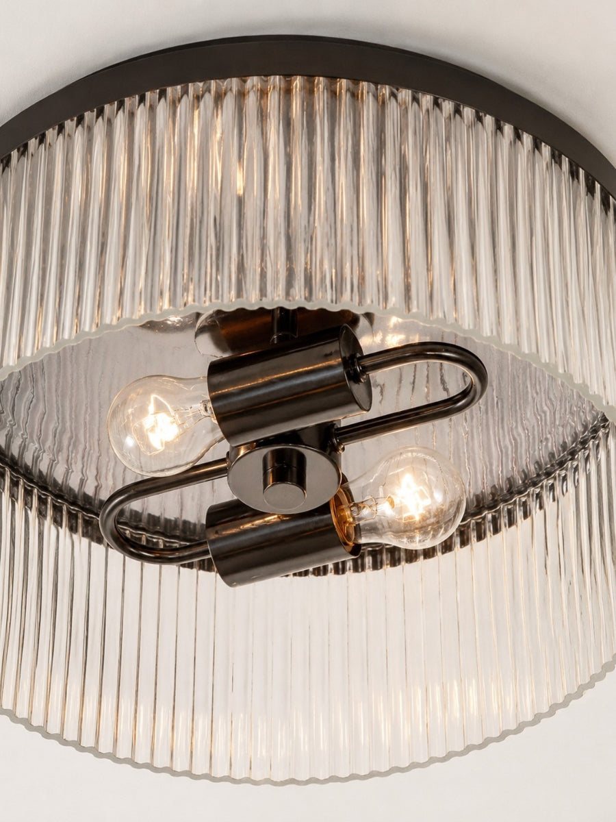 Geribbelde Glazen Plafondlamp Modern Laagbouw Ontwerp Slaapkamer Woonkamer Gang