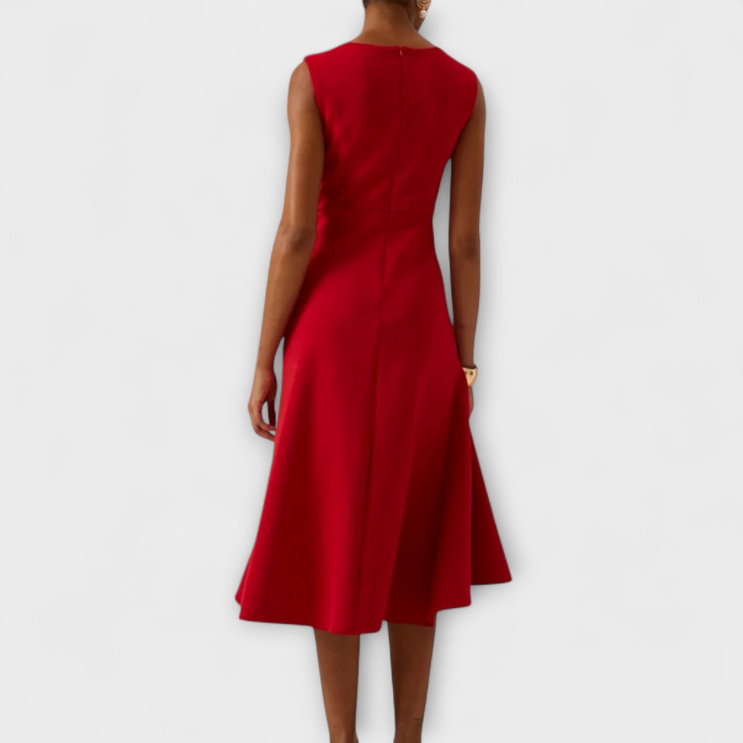 Midi Jurk Asymmetrisch Gedrapeerd Rood