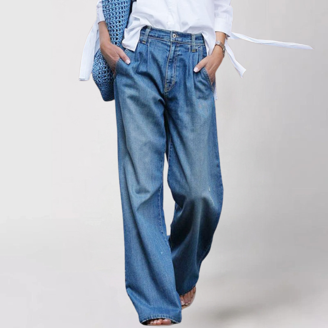 Dames Jeans Wijd Comfortabel Hoogwaardig Denim