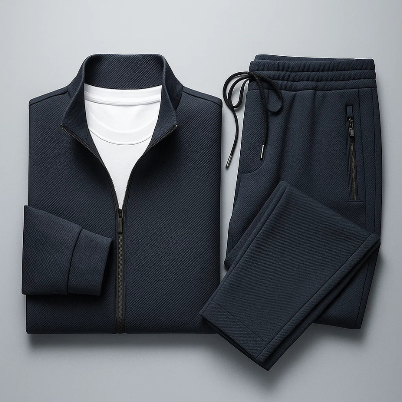 Eldridge Heren Trainingspak Set Zwart Luxury Sport