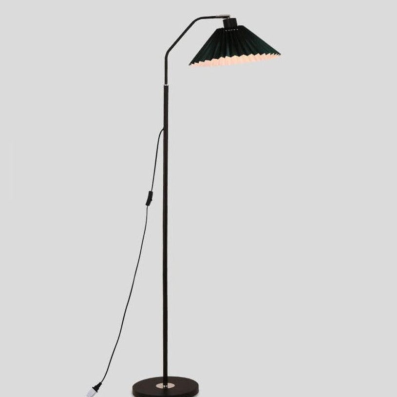 Vloerlamp Geplooide Kap Metaal 149cm Woonkamer Slaapkamer Dimbaar Staande Lamp Stof Retro Scandinavisch Leeslamp