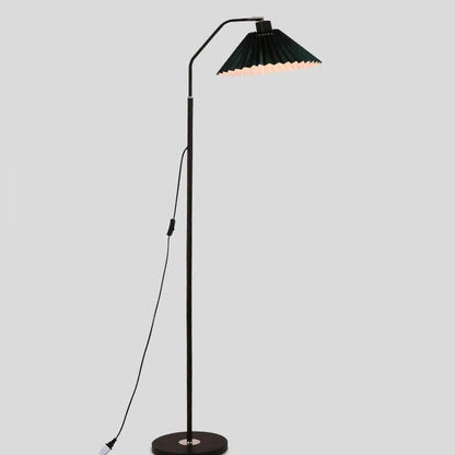 Vloerlamp Geplooide Kap Metaal 149cm Woonkamer Slaapkamer Dimbaar Staande Lamp Stof Retro Scandinavisch Leeslamp