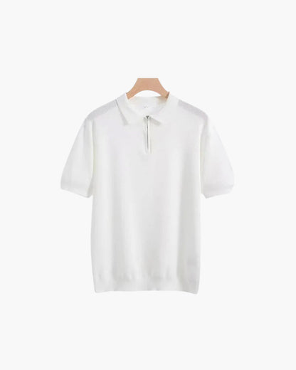 Heren Polo Korte Mouwen Gebreid Brooks Rits