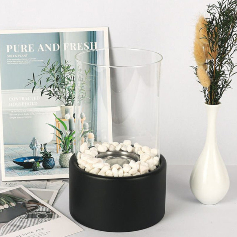 Olielamp met Veilige Vlam Zwart 27×16 cm – Klassiek Design Sfeervolle Avonden Tuinverlichting Terras