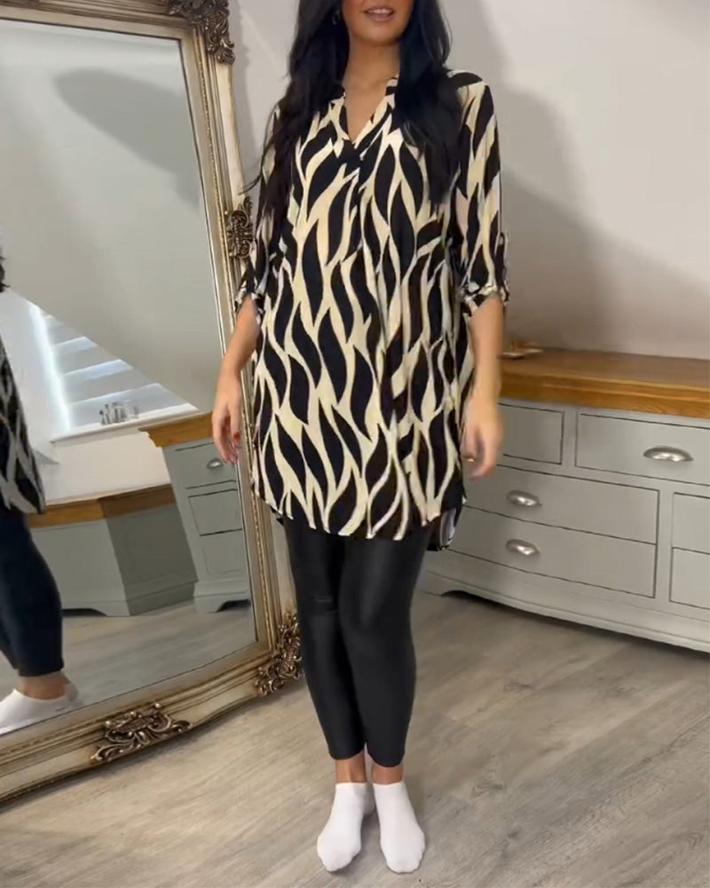 Vrouw Blouse met Abstracte Print LOSSE FIT