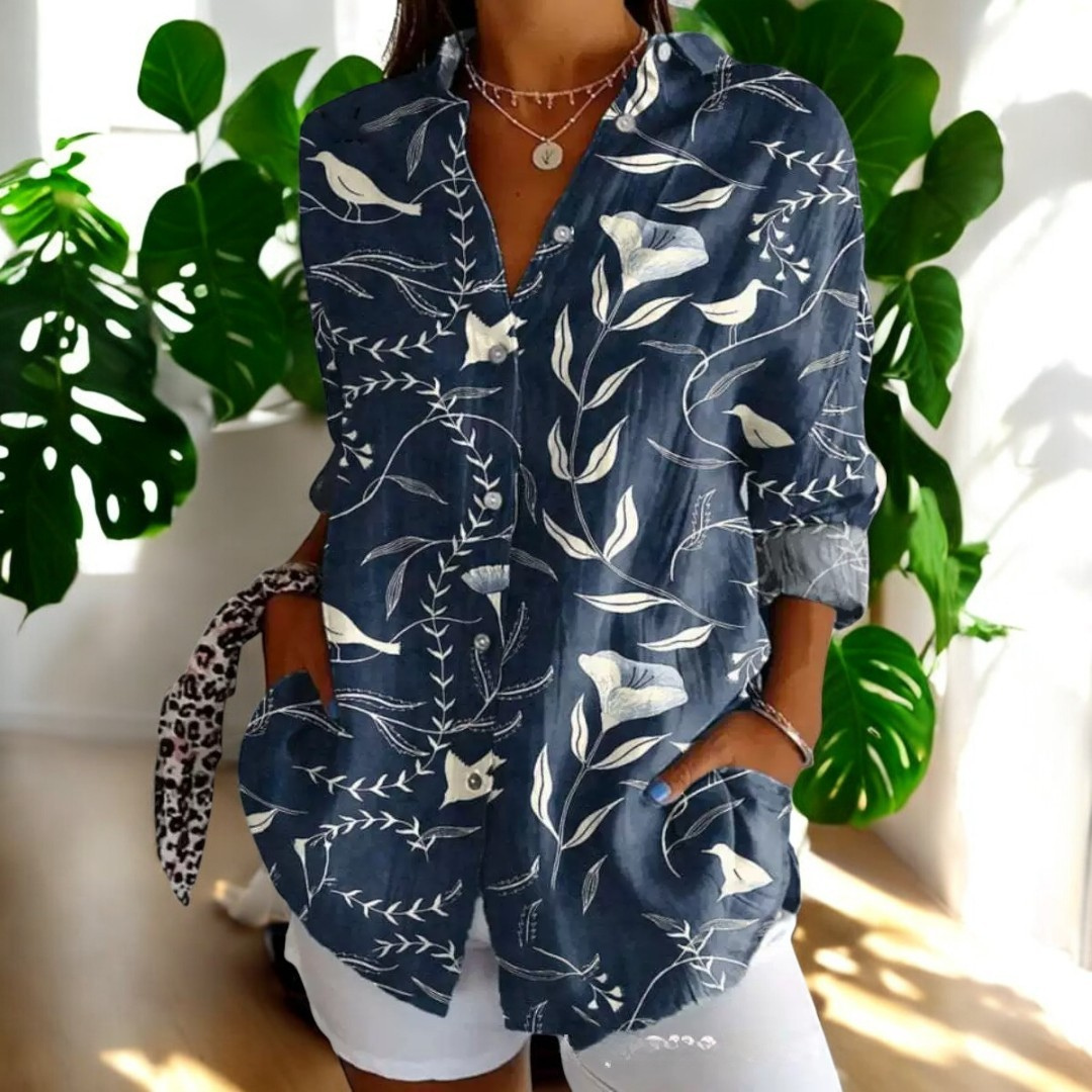 Dames Blouse Vintage Stijl Comfortabele Pasvorm