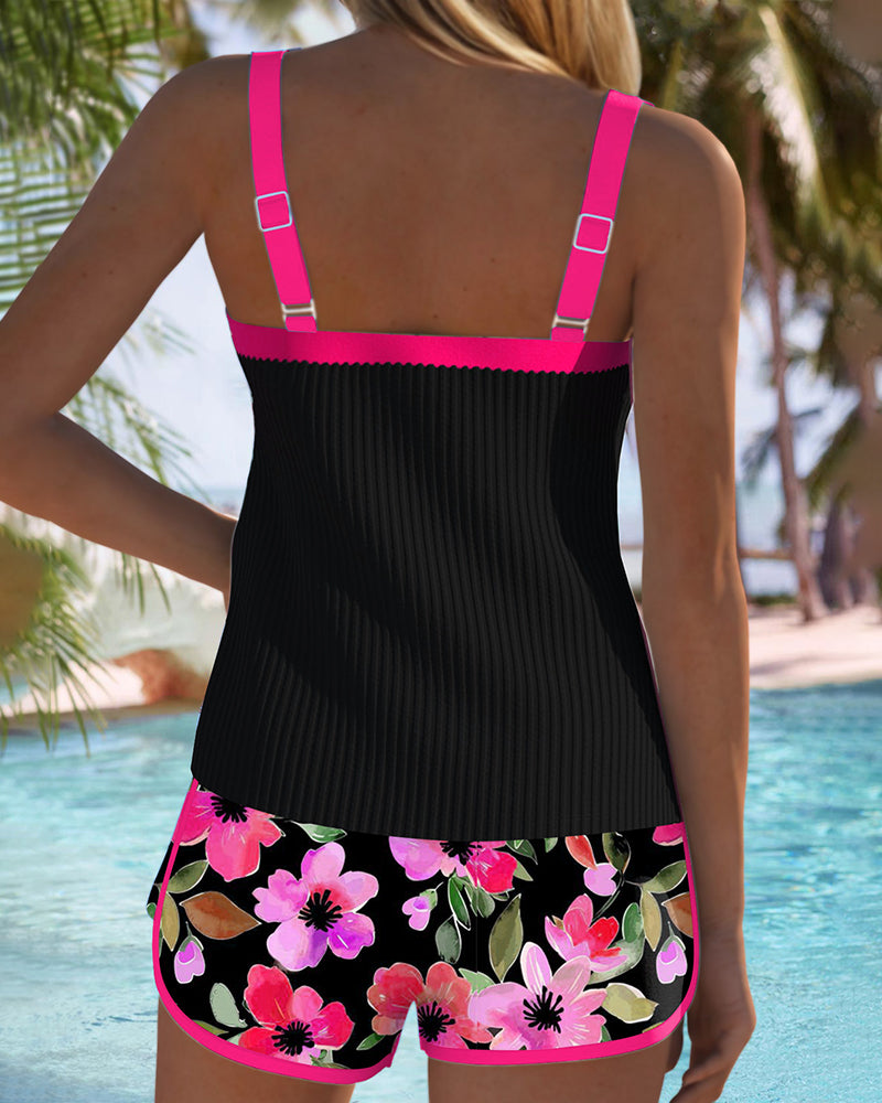 Dames Tweedelige Tankini Set Elegante Pasvorm