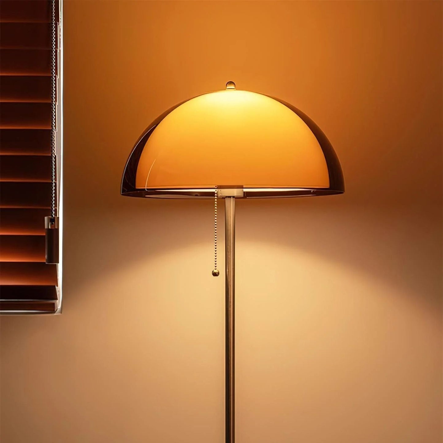 Tavino vloerlamp hout metaal amber woonkamer leeslamp retro design sfeerverlichting moderne staande lamp