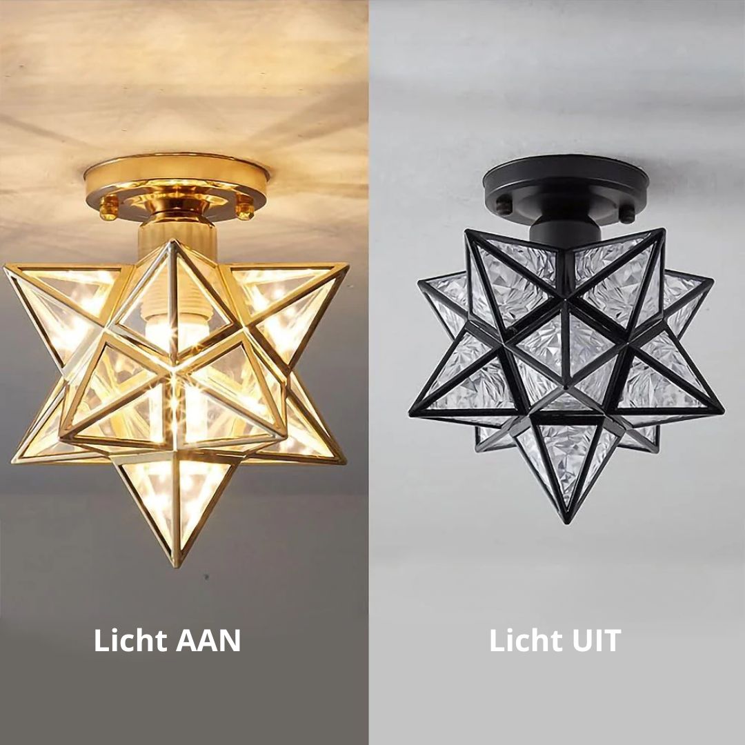 Pinlo stervorm plafondlamp E27 goud hal slaapkamer verlichting geometrisch design plafondlamp modern klassiek compact 20 cm