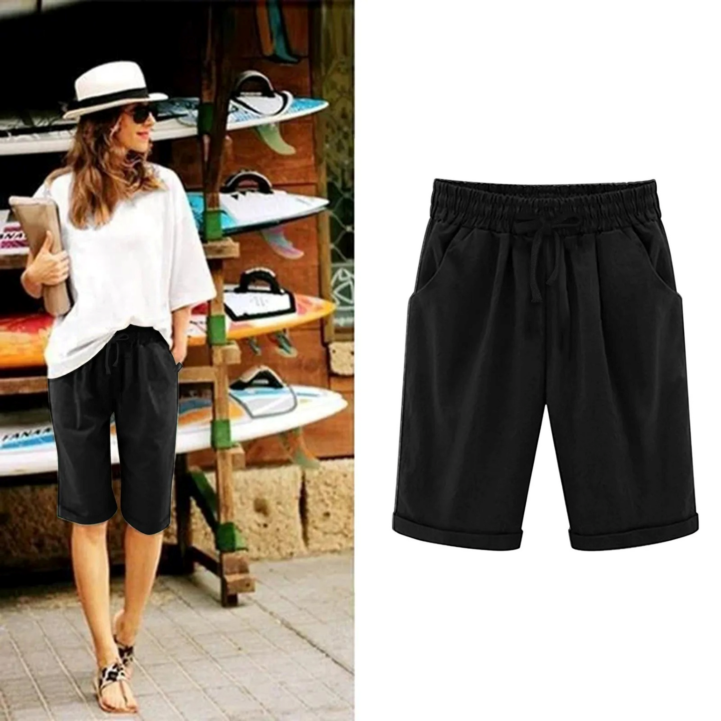 Dames Zomer Shorts Katoen Luchtige Comfortabele Broek