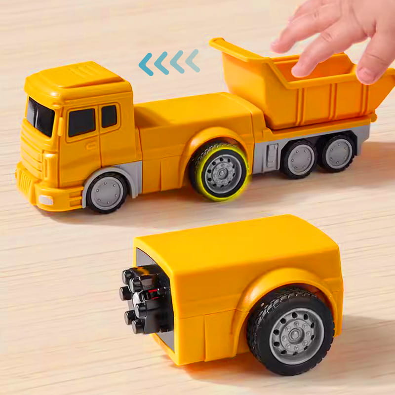 Magnetisch Bouwvoertuig Speelset 50 Stuks Transformeerbaar Voertuigset voor Kinderen Educatief Constructiespeelgoed met Magnetische Onderdelen