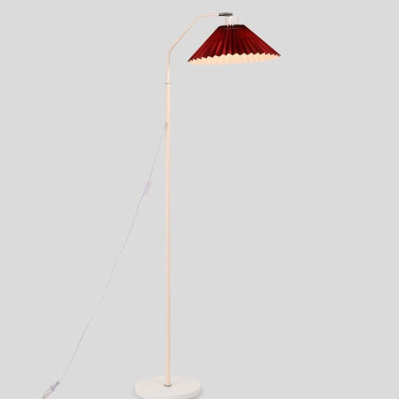 Vloerlamp Geplooide Kap Metaal 149cm Woonkamer Slaapkamer Dimbaar Staande Lamp Stof Retro Scandinavisch Leeslamp