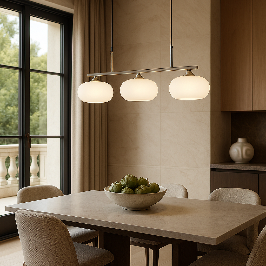 Bauhaus 3-kops hanglamp glas metaal zwart kookeiland eetkamer verlichting moderne design lamp minimalistisch interieur