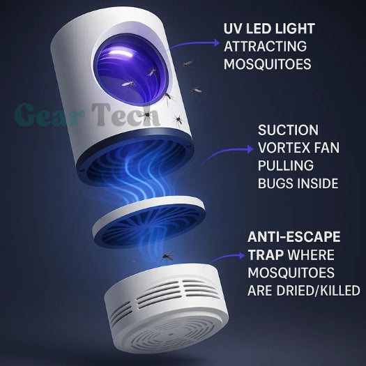 UV Insectenval voor Binnen en Buiten — Elektrische Muggen- en Vliegenval met Stille Werking
