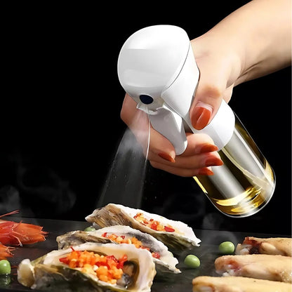 Oliespray Fles Glas 100ml Zwart Keuken Sprayfles Olie Azijn Airfryer BBQ Salade Verstuiver Navulbaar