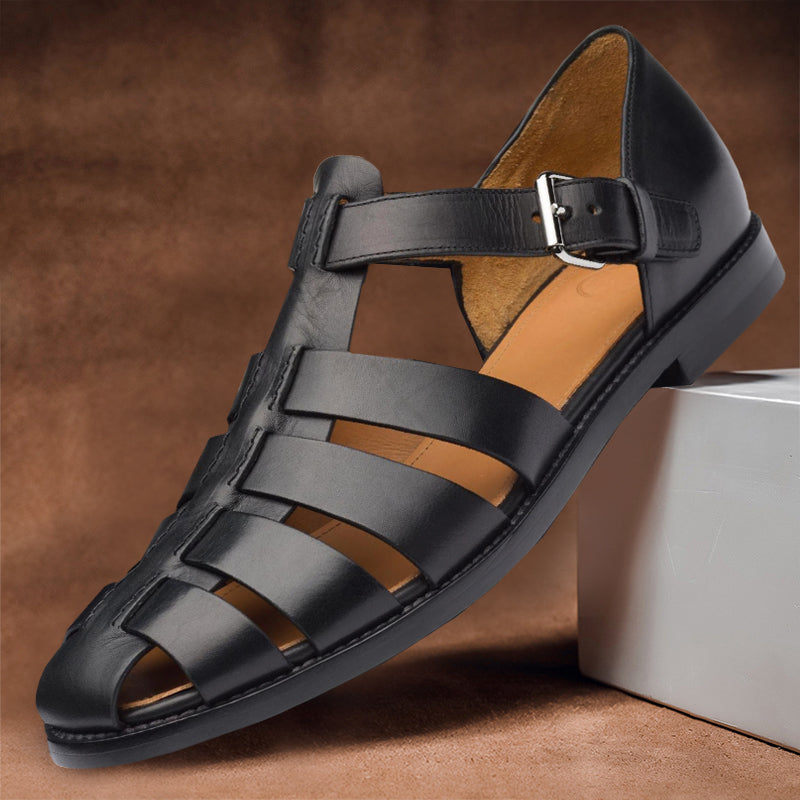 Leren Sandalen Heren – Ademend Zomerschoeisel met Zachte Zool – Bruin Wit Zwart Navy Koffie – Maat 38-47