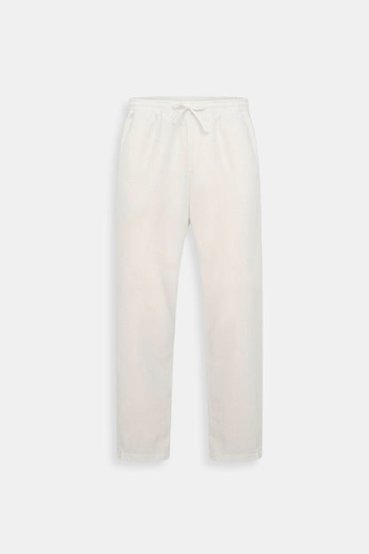 Witte Loungebroek voor Heren met Elastische Kordel