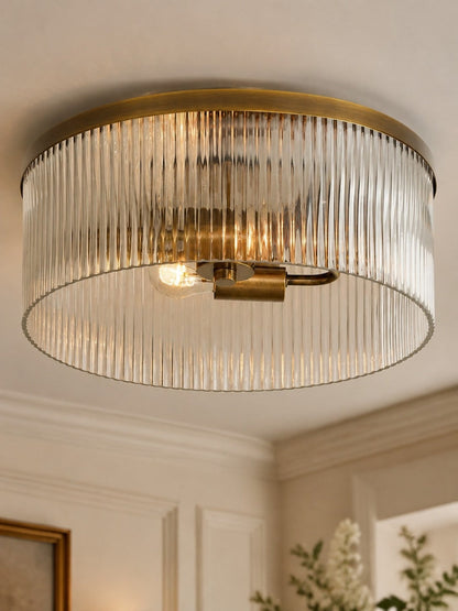 Geribbelde Glazen Plafondlamp Modern Laagbouw Ontwerp Slaapkamer Woonkamer Gang