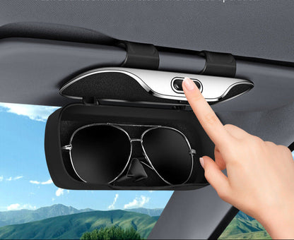 Brillenhouder Auto Zonneklep Universeel met Veilige Clip Zwart Grijs Bruin Beige voor Zonnebril Leesbril Opbergen Onderweg Bescherming