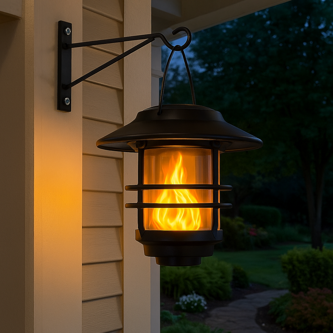 Solarlantaarns met Flammeneffect voor Tuin en Veranda – Atmosferische Wandverlichting 2 Stuks