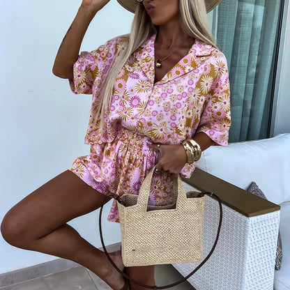 Vrouwelijke Zomeroutfits Losse Sets Met Print