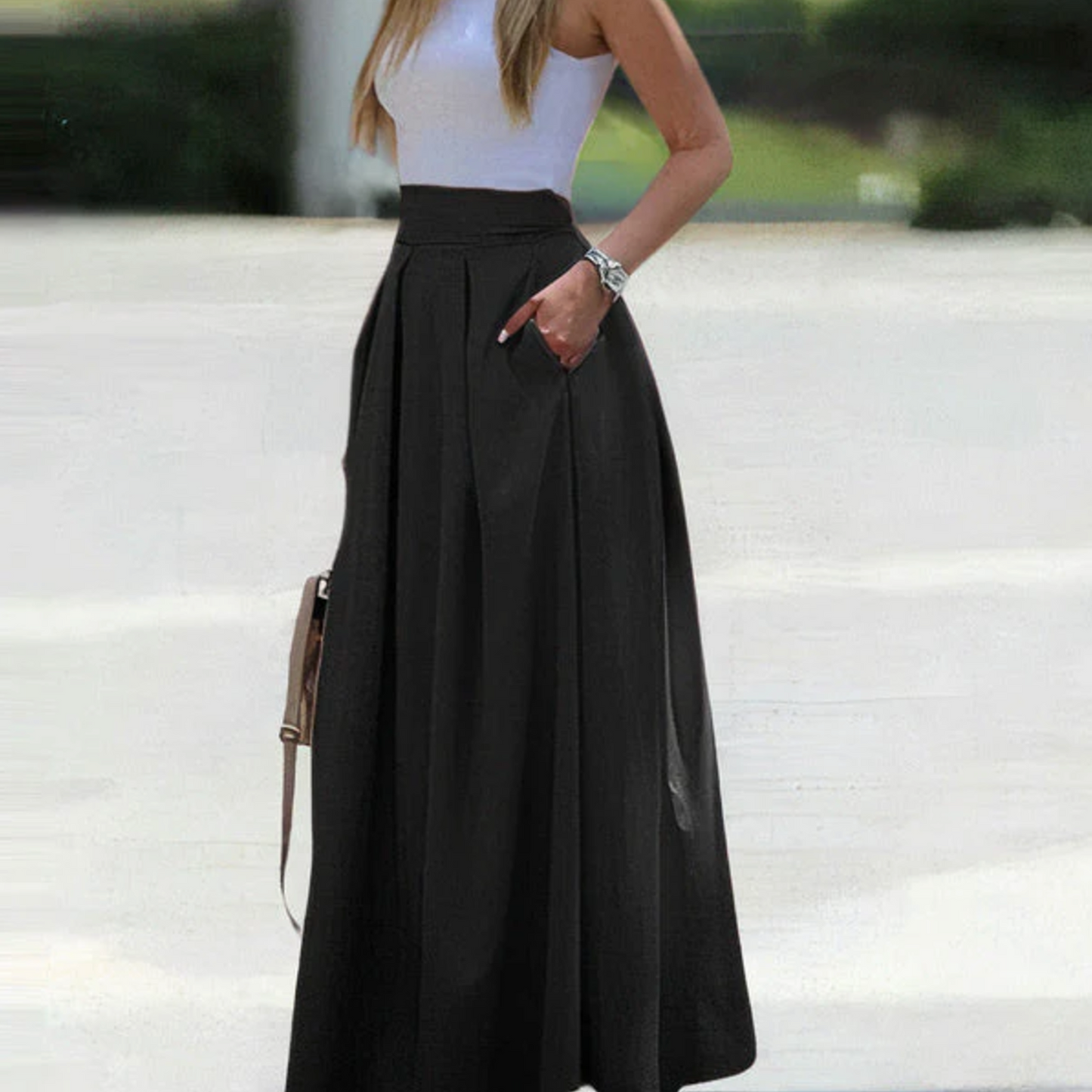 Luchtige Plooirok Hoge Taille Zomerjurk
