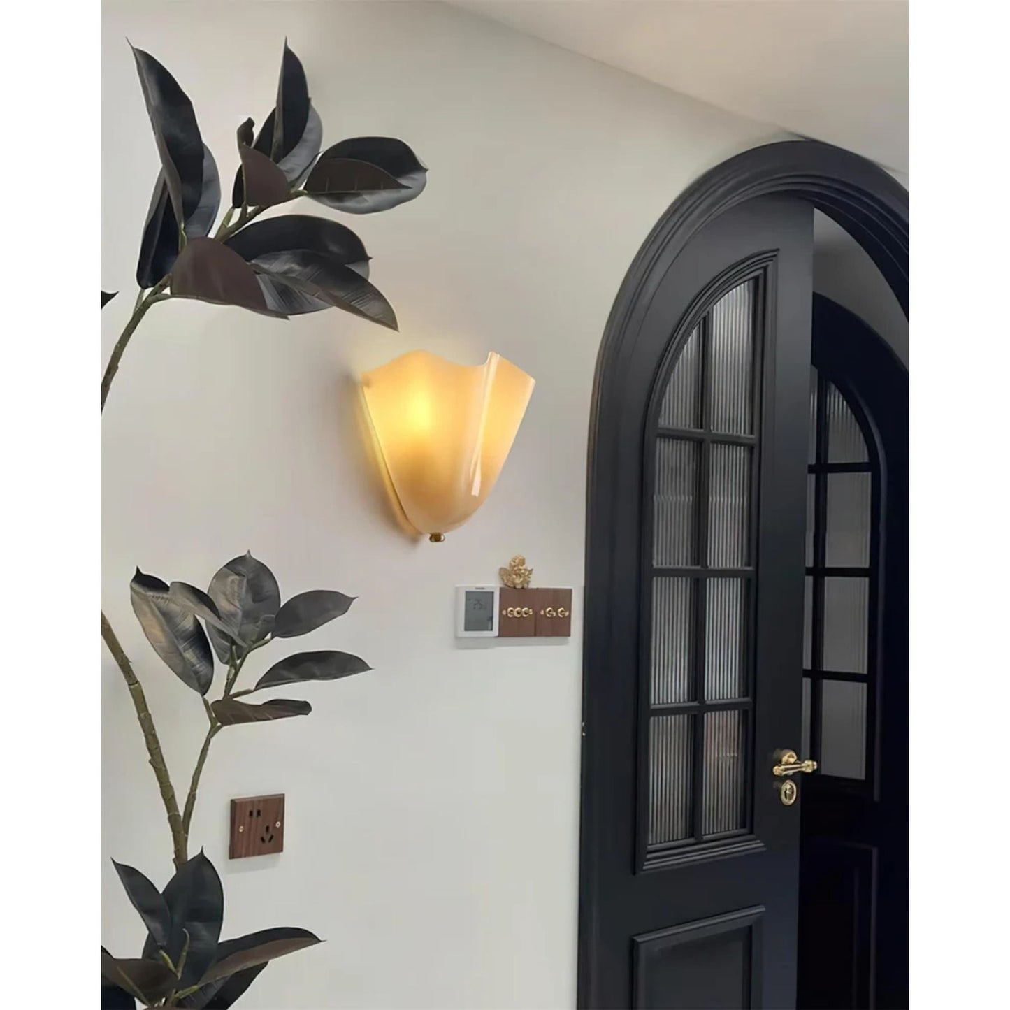 Glazen wandlamp 2x E27 glas beige badkamer hal woonkamer dimbare wandverlichting vochtbestendig
