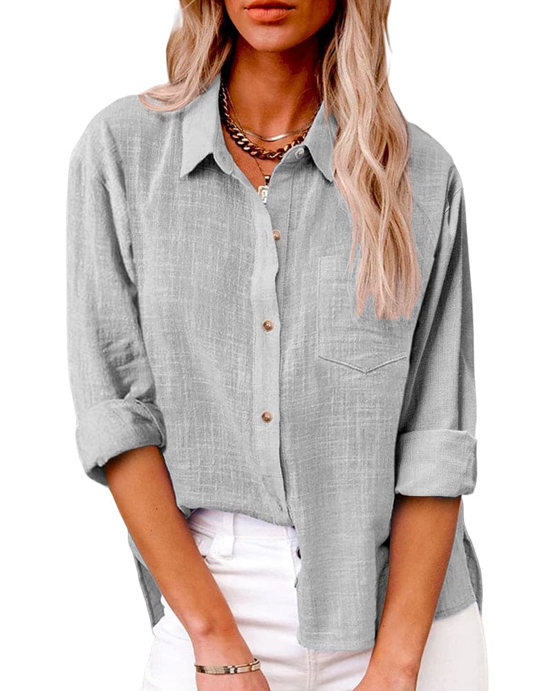 Vrouwen Blouse Lange Mouwen met Zakken