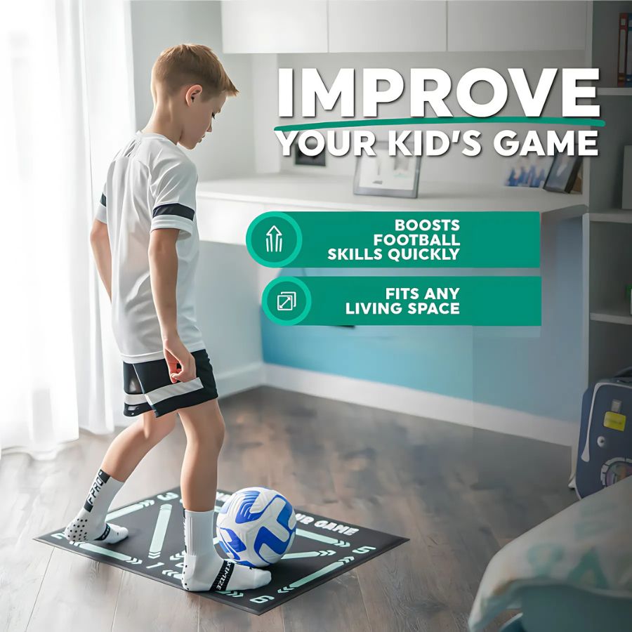Voetbal Trainingsmat met Videotraining en Antislip Sokken voor Kinderen