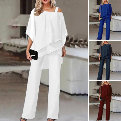 Elegante Pantaloni Set van Poliestere Glanzend