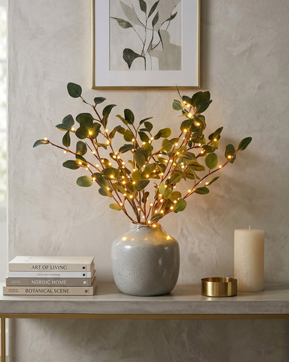 Decoratieve LED Verlichtingstak met Natuurlijke Bloesemvorm 70cm – Flexibele Sfeerverlichting voor Vazen en Schoorsteenmantels