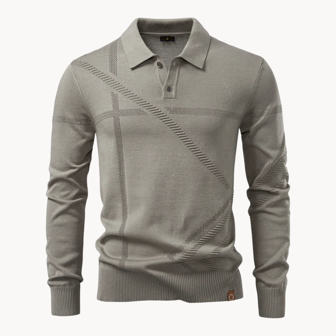 Heren Polo Shirt Gebreid met Subtiele Structuur - StudioMarella