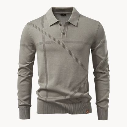 Heren Polo Shirt Gebreid met Subtiele Structuur - StudioMarella
