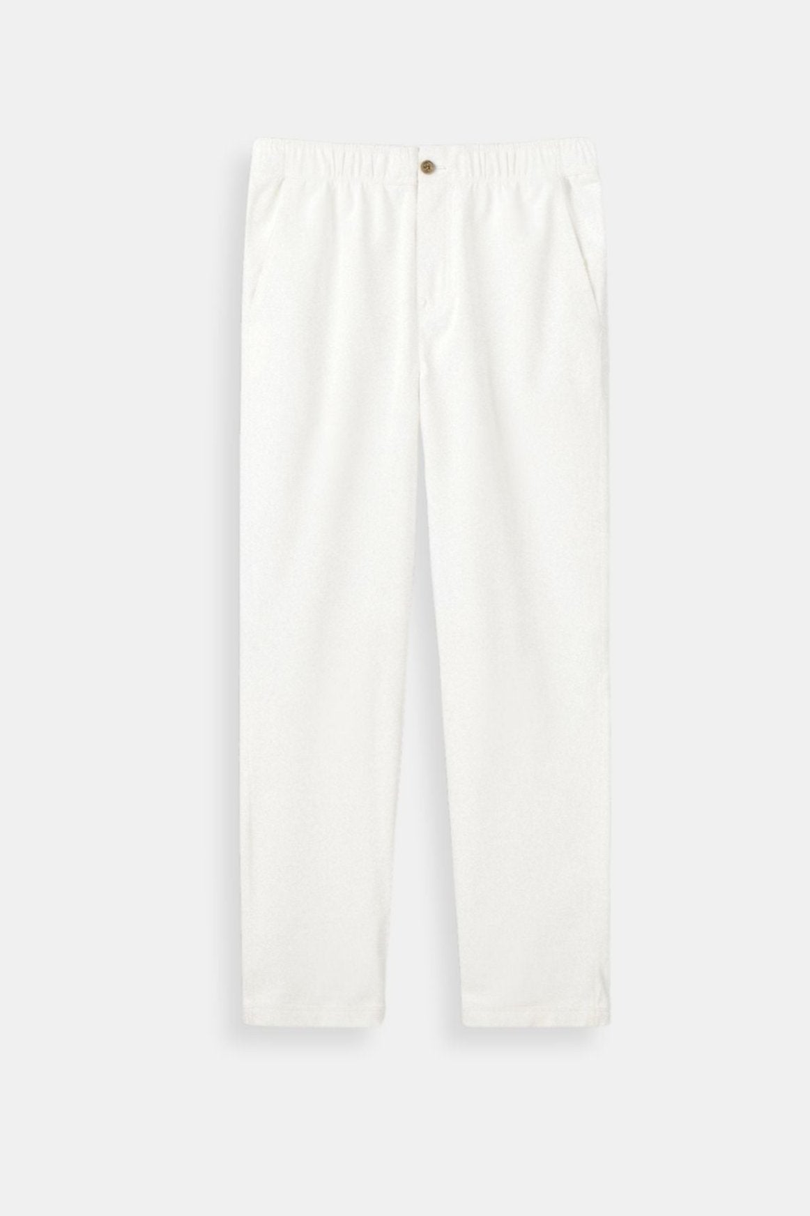 Herenbroek Elastisch Beige Comfortabel Knoopsluiting
