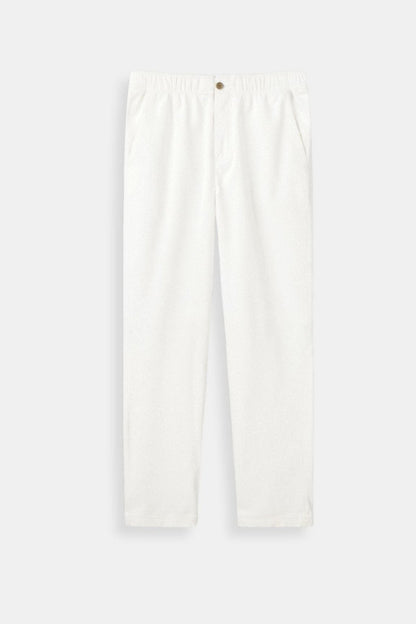 Herenbroek Elastisch Beige Comfortabel Knoopsluiting