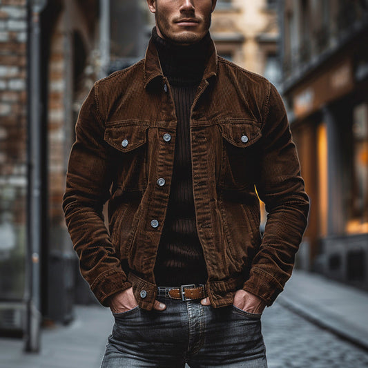 Heren Jas Corduroy Retro Look Vintage - StudioMarella