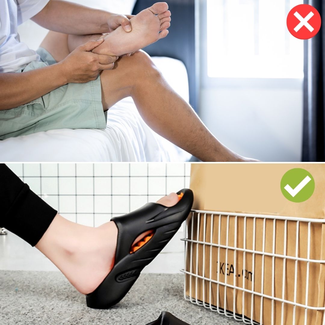 Ergonomische Massageslippers met Acupressuur Noppen Unisex Zwart Wit Grijs Badslippers Reflexologie Wellness