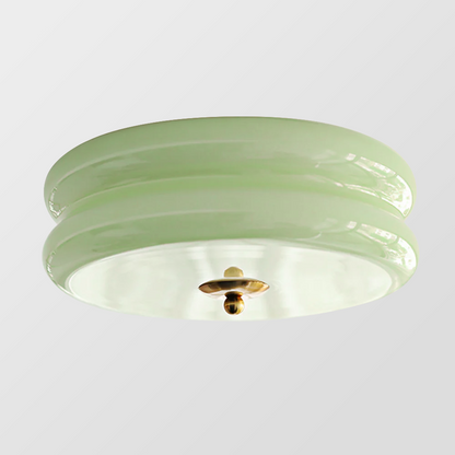 LED plafondlamp glas metaal crème 13 cm slaapkamer woonkamer art deco plafondverlichting rond warm licht neutraal licht wit licht