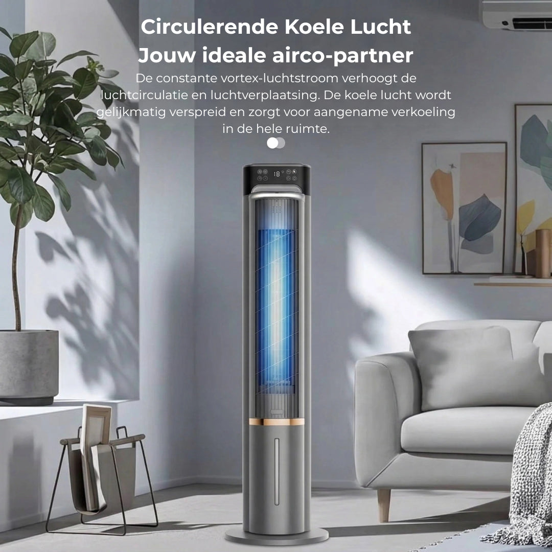 Draagbare Luchtkoeler met Watertank en Timerfunctie – Stil en Krachtig voor Slaapkamer en Kantoor