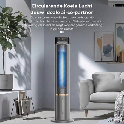 Draagbare Luchtkoeler met Watertank en Timerfunctie – Stil en Krachtig voor Slaapkamer en Kantoor