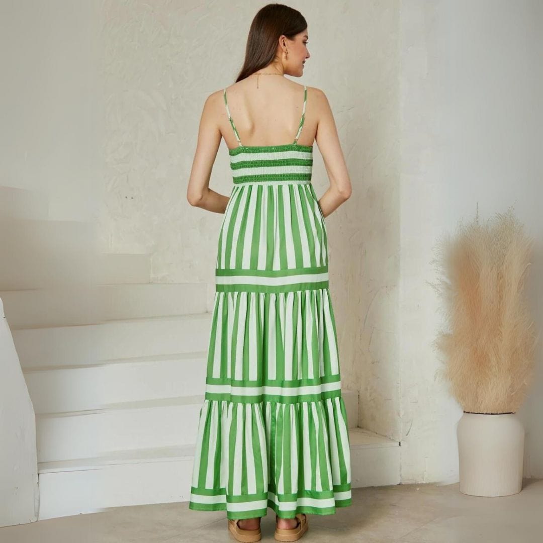Maxi Jurk Spaghettibandjes Zomerjurk Vloeiende Stof