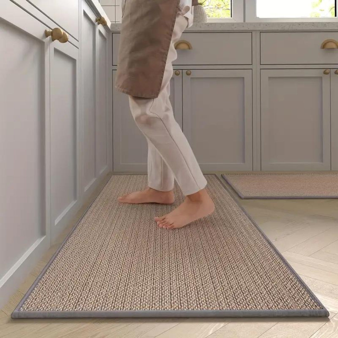 Keukenmat Set PVC Schuim Antislip 45x120 45x70 cm Beige Keuken Runner Comfortmat Vlekbestendig Werkruimte