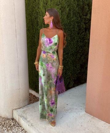 Kleurrijke Maxi Jurk met Halo Dye Print en Sjaal - StudioMarella