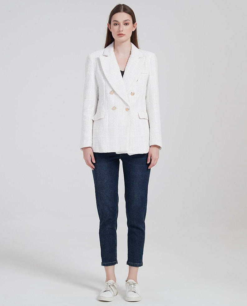 Heren Blazer Dubbele Knopen Elegant Getailleerd Luxe Jas - StudioMarella