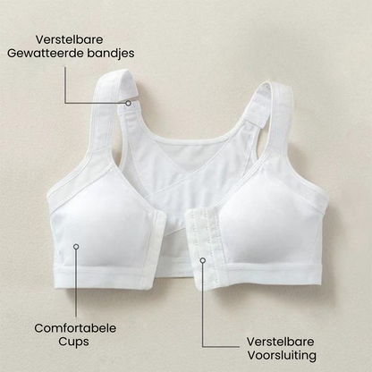 Houdingscorrigerende Comfortbeha met Voorsluit Zwart Beige Wit
