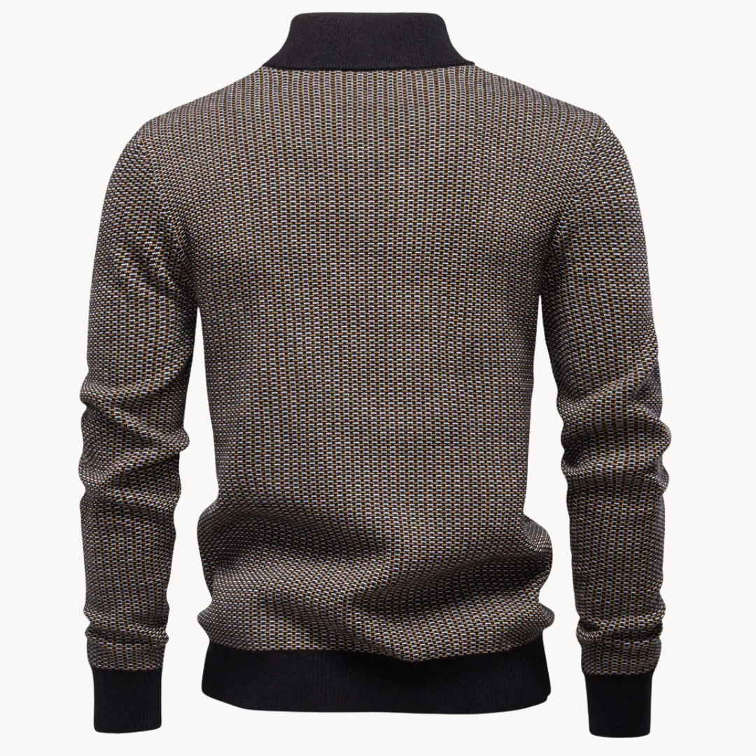 Herensweater Kwart Rits Textuur Trui